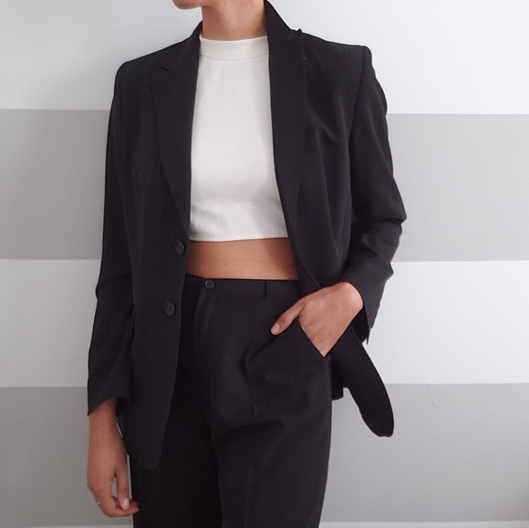 Gerard Darel black on black pinstripe suit - Picture 2 of 6